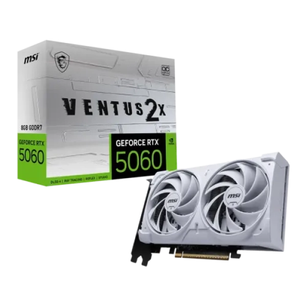 MSI GeForce RTX 5060 8G VENTUS 2X OC WHITE 8GB GDDR7 550W Graphics Card